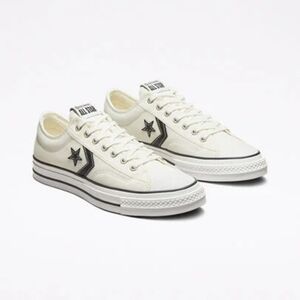 NEW Converse Star Player 76 Premium Canvas White Black Size Mens 7.5 Womens 8.5